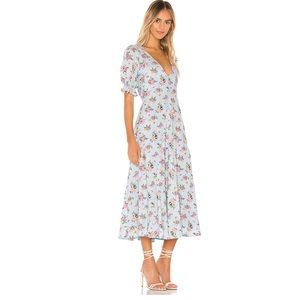Maggie Midi Dress in Blue Juliette Floral